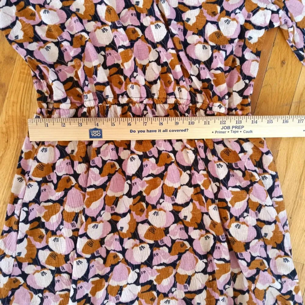 NINE WEST Floral Long Sleeve Textured Knee Length Dress Women's L - Picture 9 of 9